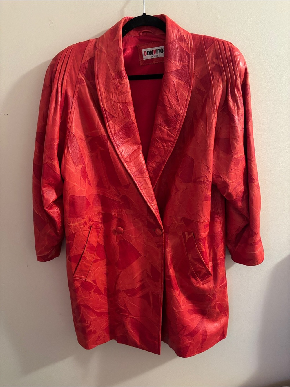 Red leather coat